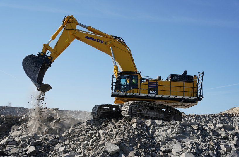 Komatsu Hydraulikbagger PC950LC-11.<br>BILDQUELLE: Kuhn Baumaschinen Deutschland GmbH