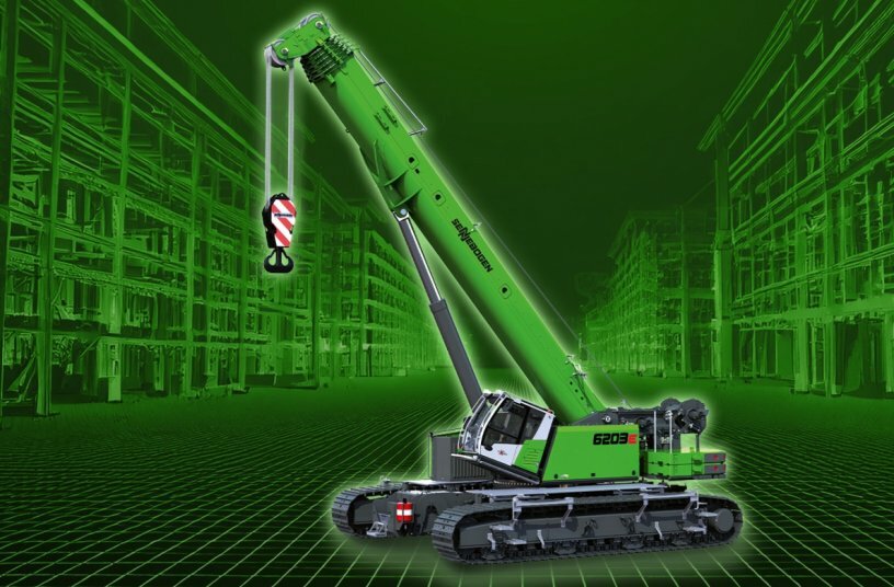 The new 200 ton telescopic crawler crane 6203 E from SENNEBOGEN celebrates its trade fair premiere at bauma 2025 in Munich.<br>IMAGE SOURCE: SENNEBOGEN Maschinenfabrik GmbH