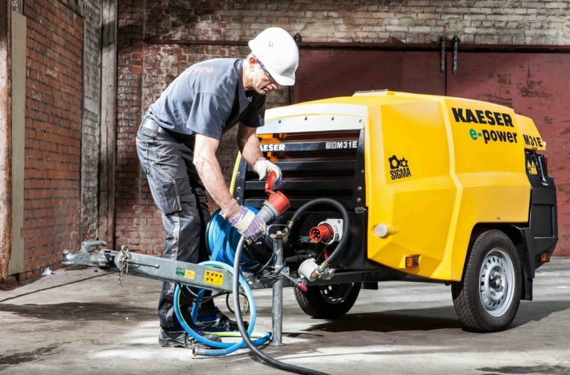 Time-tested Kaeser quality – now available in electric-powered models. The portable compressors can be used under the most stringent operating restrictions.<br>IMAGE SOURCE: KAESER KOMPRESSOREN SE