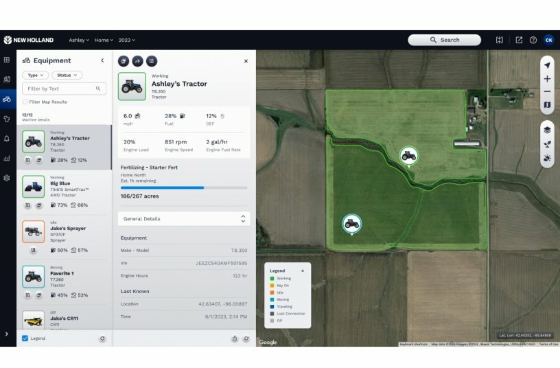 New Holland FieldOps desktop<br>IMAGE SOURCE: New Holland Agriculture