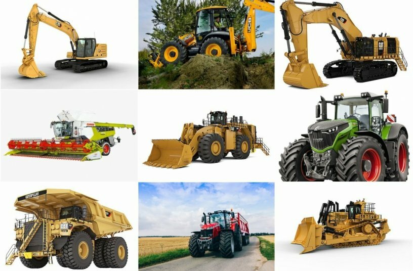 Top 10 Most Popular Machines<br>IMAGE SOURCE: Massey Ferguson, Caterpillar, Claas, Fendt, JCB 