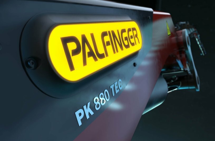 Less weight, compact size, more power – this is the new PK 880 TEC loader crane. It combines first-class precision, maximum efficiency and extensive lifting power.<br>IMAGE SOURCE: PALFINGER AG
