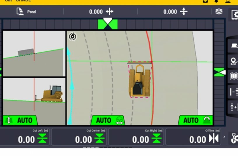 Oben die 2D- und unten die 3D-Anzeige für Dozer.<br>BILDQUELLE: Zeppelin