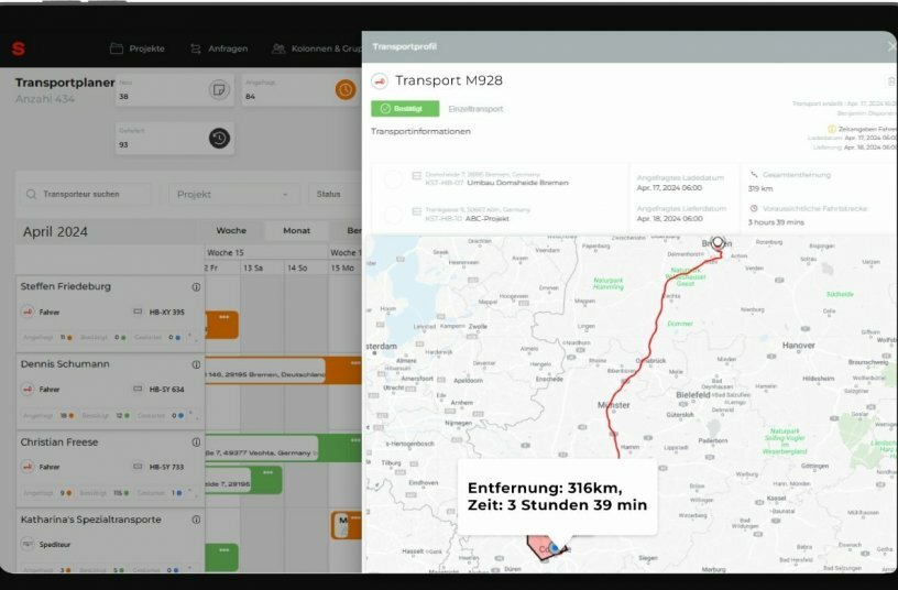 The new route function in SAM<br>IMAGE SOURCE: syniotec GmbH