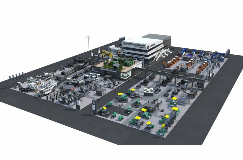 Der Stand der Wirtgen Group auf der bauma 2025 in Zahlen: Rund 100 Exponate, 45 Weltpremieren und Innovationen, neun Live-Shows, acht smarte Produktions-Systeme – und das auf 13.000 m² des gemeinsamen Messestandes mit John Deere.<br>BILDQUELLE: WIRTGEN GROUP