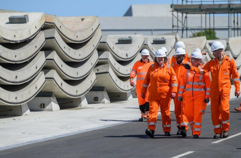 STRABAG factory in Hartlepool begins casting tunnel segments for HS2.<br>IMAGE SOURCE: HS2