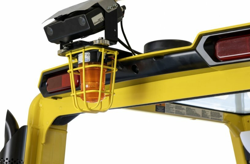 Hyster erweitert sein Angebot an aktiven Warnsystemen und Assistenzlösungen um eine Kamera zur Fußgängererkennung<br>BILDQUELLE: Hyster
