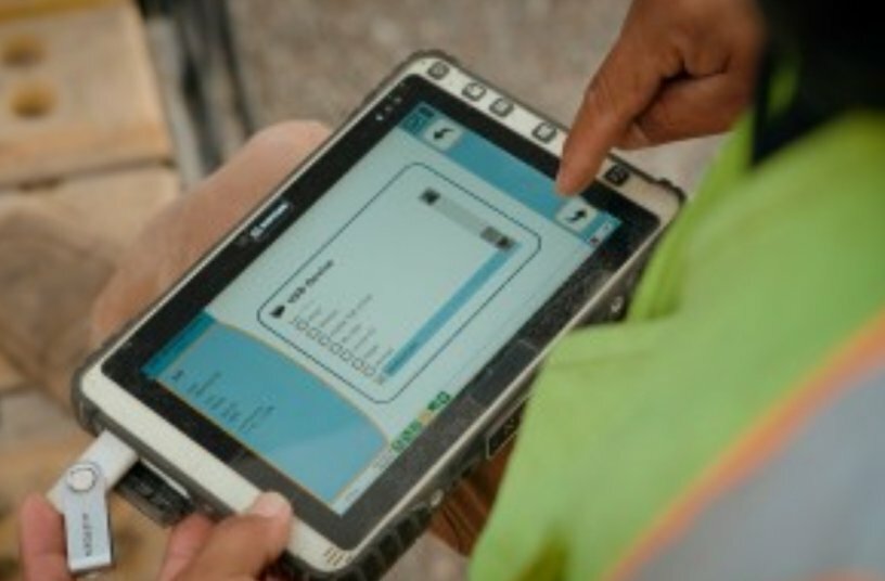 The software calculates an ideal, virtual stringline from the measured points.<br>IMAGE SOURCE: WIRTGEN GROUP