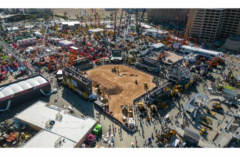 Aerial view of Operator Stadium - CONEXPO-CON/AGG 2023.<br>IMAGE SOURCE: Caterpillar