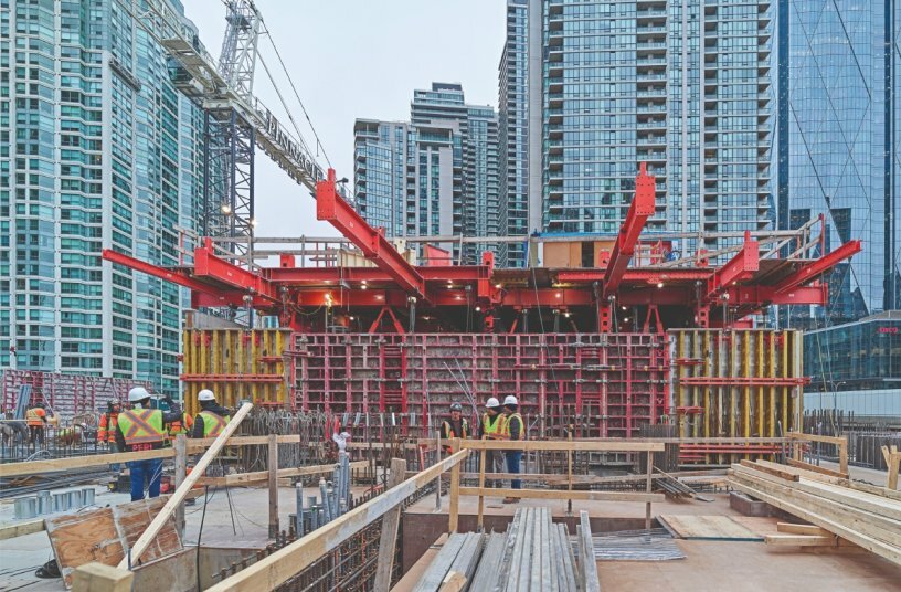 The ACS Core 400 System is versatile and can be used with VARIO GT 24 Girder Wall Formwork and MAXIMO Panel Formwork systems. <br>IMAGE SOURCE: PERI SE