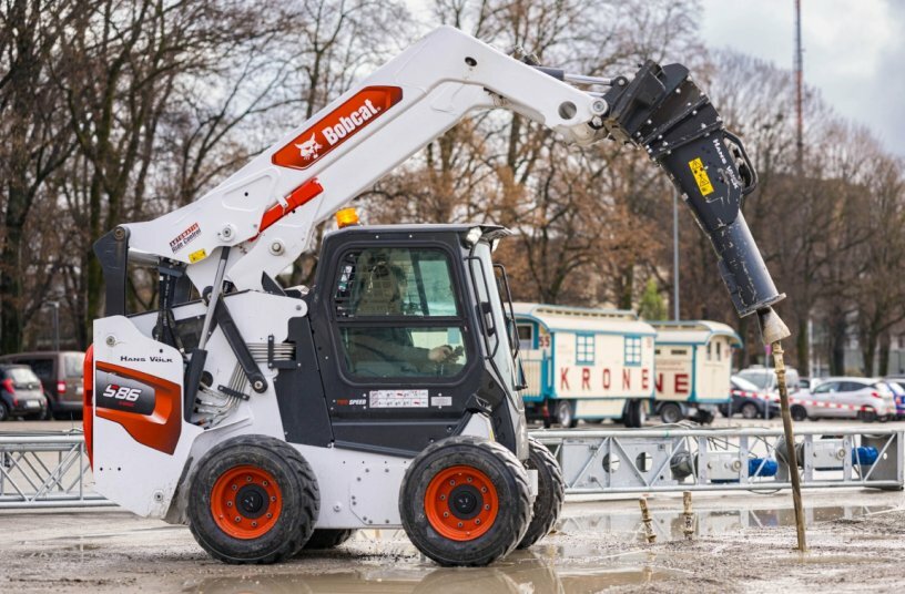 Martin Lacey-Krone, Circus Director and big-cat trainer at Circus Krone with the new Bobcat S86 compact loader.<br>IMAGE SOURCE: Bobcat