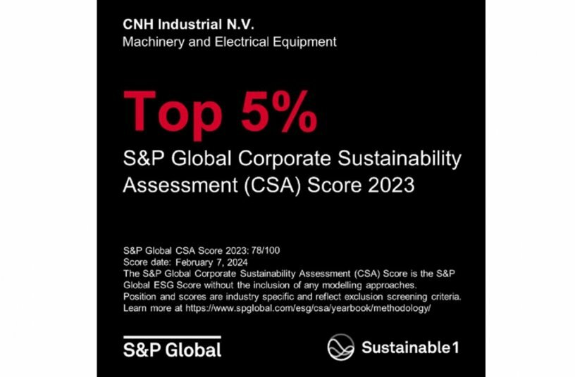 CNH among top 5% in S&P Global Yearbook and high scorer in Dow Jones Sustainability World & North America Indices<br>IMAGE SOURCE: CNH Industrial N.V.