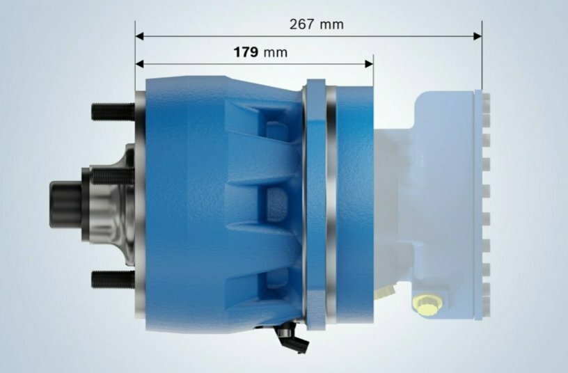 High power density: The new Rexroth MPR Performance radial piston motor is around 30 % shorter than the Rexroth MCR3 and achieves a higher overall efficiency.<br>IMAGE SOURCE: Bosch Rexroth AG