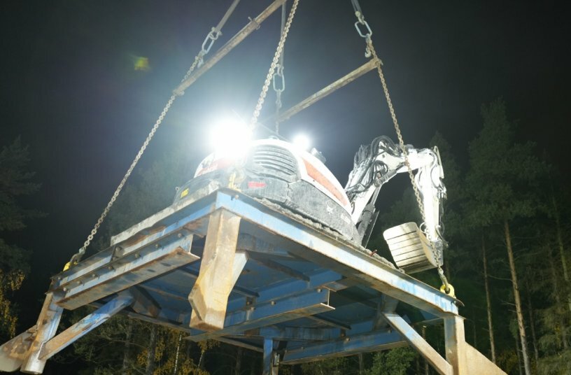 Remote Control Bobcat Excavator for Shaft Work in Sweden<br>IMAGE SOURCE: DOOSAN BOBCAT EMEA