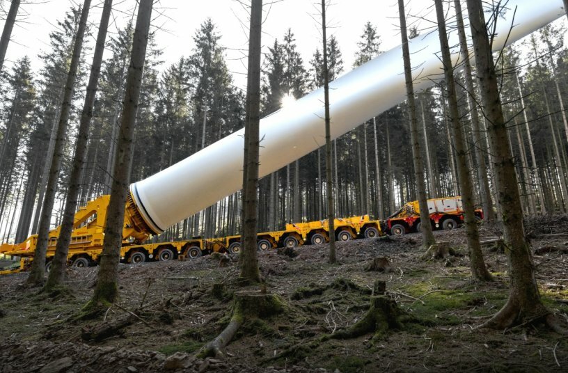 Challenging gradients included: Within the wind farm, inclines of up to 16 percent must be mastered – a particular challenge for both equipment and operators.<br>IMAGE SOURCE: TII Group