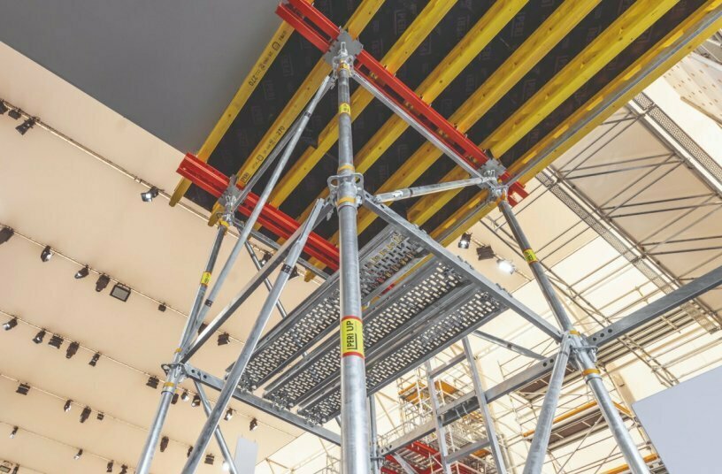 Auf der bauma können sich Besucher vom PERI UP Stützturm MD mit einer Tragfähigkeit von bis zu 100 kN pro Vertikale überzeugen.<br>BILDQUELLE: PERI SE