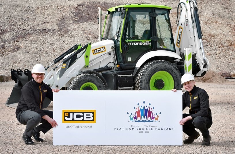 JCB machines prepare to take part in platinum jubilee pageant