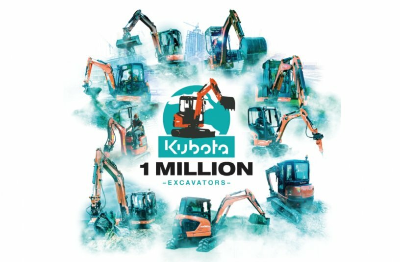 1 Million excavators produced<br>IMAGE SOURCE: Kubota
