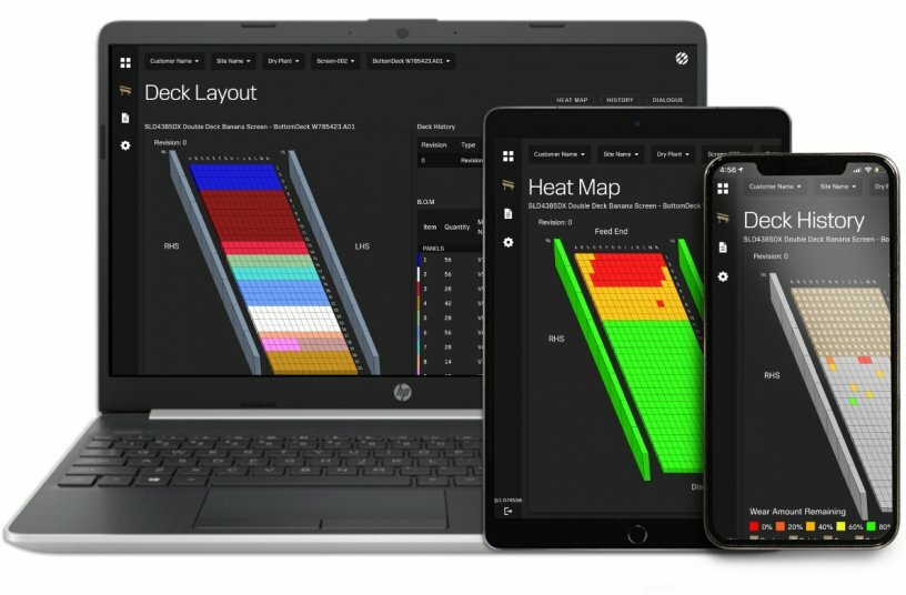 Deckmap digital tool screening media management<br>IMAGE SOURCE: Sandvik Rock Processing Solutions
