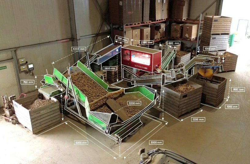 Farmsort.one as part of an existing sorting line: The 1.5‐metre inspection path enables reproducible quality assessment within the flow of goods.<br>IMAGE SOURCE: schmiede.one GmbH & Co KG