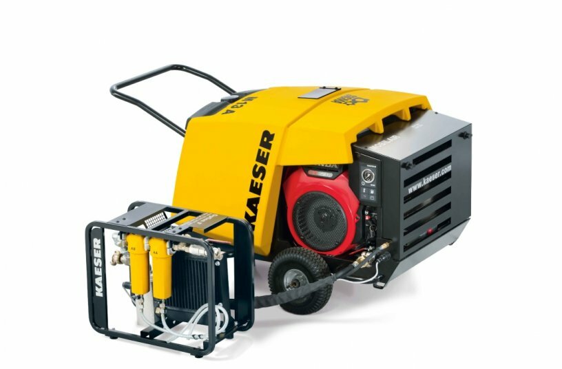 Praktisches Tragegestell mit Druckluftnachkühler und Mikrofilterkombination für technisch ölfreie Druckluft.<br>BILDQUELLE: KAESER KOMPRESSOREN SE