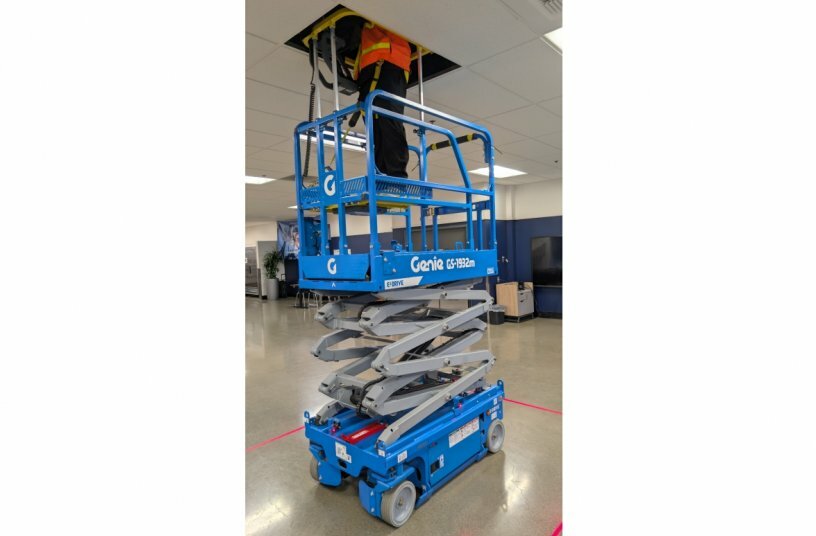 Integrated Access Deck ceiling tile<br>IMAGE SOURCE: Genie
