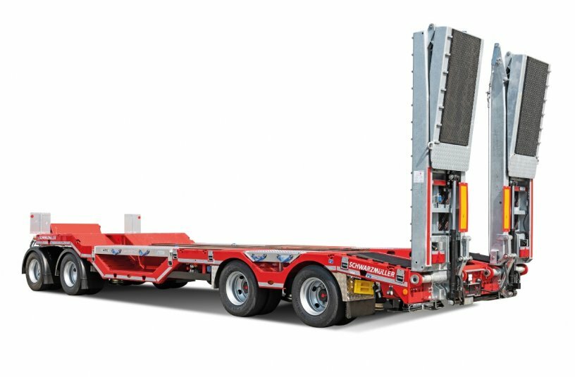 4-axle low loader trailer - Safe transport for heavy construction machinery<br>IMAGE SOURCE: Schwarzmüller