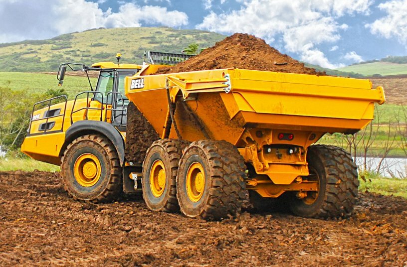 The rear body of the Bell B50E with automatic tailgate has a 1.5 m³ larger volume.<br>IMAGE SOURCE: Bell Equipment