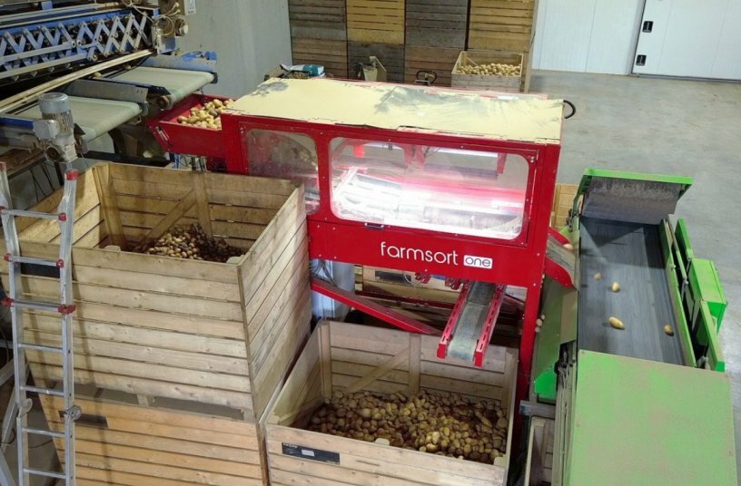 Combined size and quality grading: Farmsort.one separates defective, surplus and grade A produce in a single pass.<br>IMAGE SOURCE: schmiede.one GmbH & Co KG
