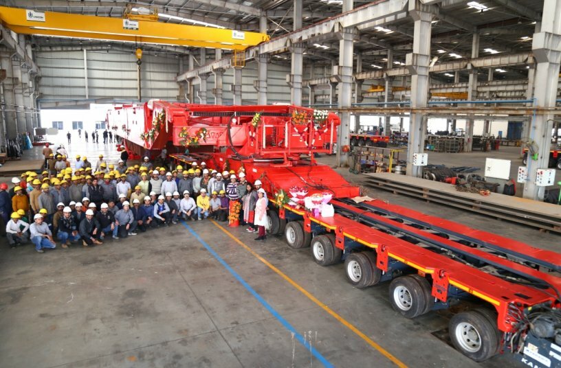Handover of the girder bridge to Parabia at the Bawal site: Designed for payloads of up to 550 tonnes, the project exemplifies the technological maturity and growing engineering expertise of TII India.<br>IMAGE SOURCE: TII Group