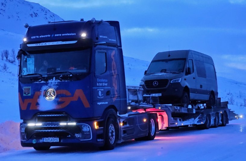 Premiere am Polarkreis: eActros 600 von VEGA besteht eNordkapp Challenge als erster batterieelektrischer Sattelzug<br>BILDQUELLE: Daimler Truck AG