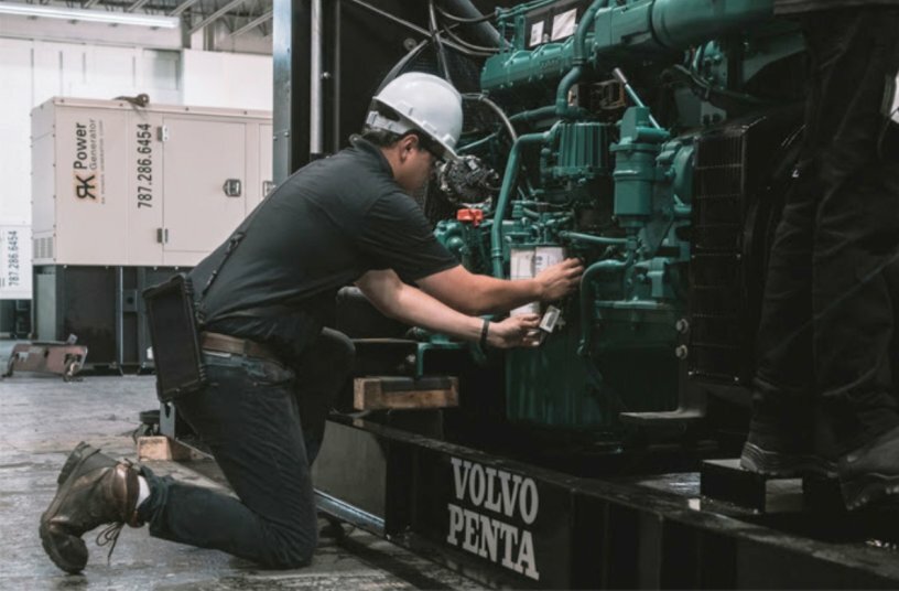 RK Power had 200 Volvo Penta-powered generators operating throughout Puerto Rico during Hurricane Maria<br>IMAGE SOURCE: SE10 PR; Volvo Penta