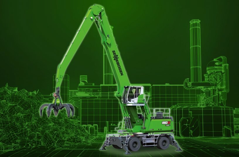 New material handler with hybrid system for demanding scrap recycling: The SENNEBOGEN 850 G Hybrid<br>IMAGE SOURCE: SENNEBOGEN Maschinenfabrik GmbH