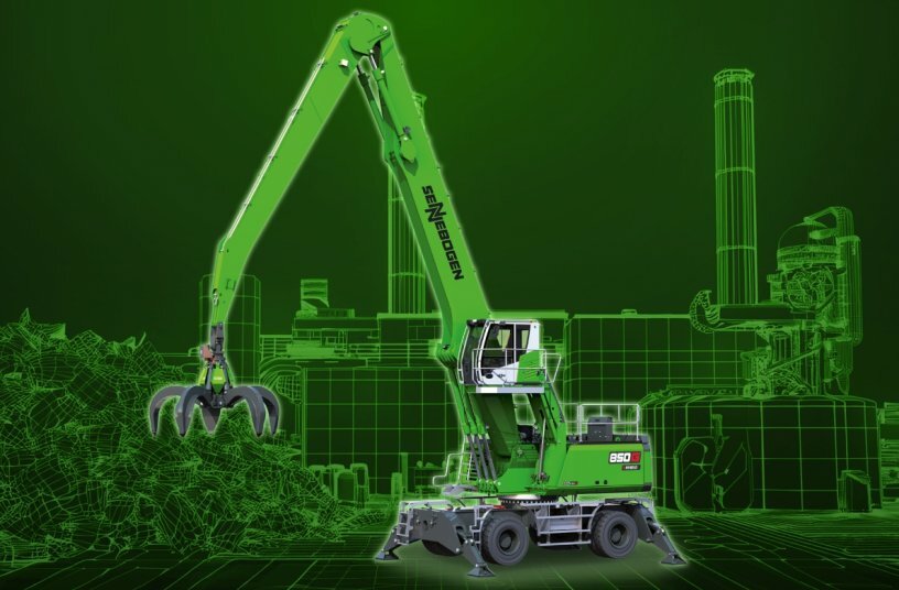 New material handler with hybrid system for demanding scrap recycling: The SENNEBOGEN 850 G Hybrid<br>IMAGE SOURCE: SENNEBOGEN Maschinenfabrik GmbH