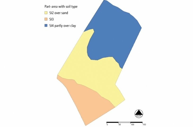 Visualisation of the part-area, site-specific soil type after data fusion.<br>IMAGE SOURCE: AMAZONEN-WERKE H. DREYER SE & Co. KG
