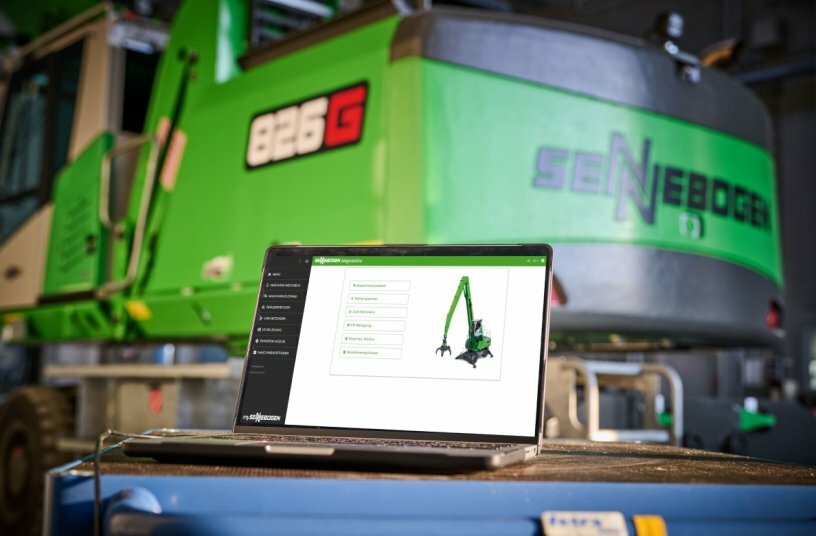 Machine diagnostics in real time: the SENNEBOGEN remote diagnostics tool can be used to analyse parameters remotely and make the appropriate settings.<br>IMAGE SOURCE: SENNEBOGEN Maschinenfabrik GmbH