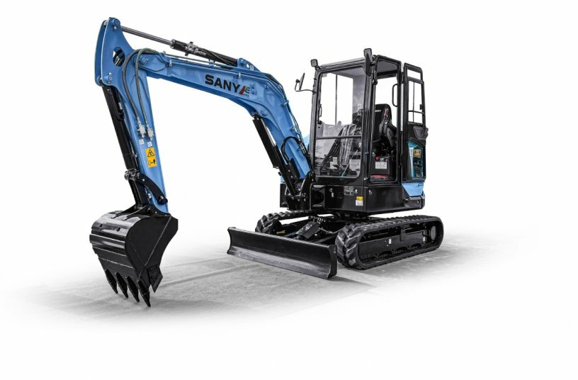The new electric excavator in the mini excavator segment SANY SY35E<br>IMAGE SOURCE: SANY Europe GmbH