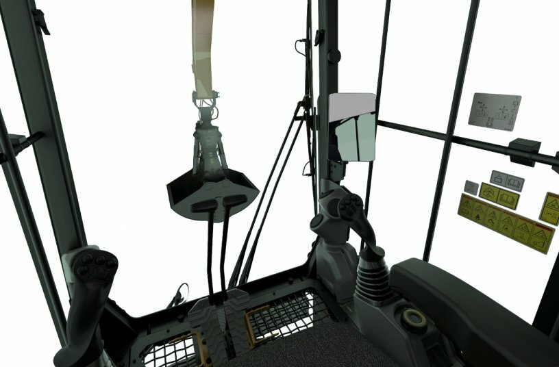 Cat MH3295 Material Handler cab<br>IMAGE SOURCE: Caterpillar