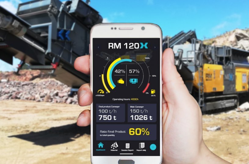 RM XSMART telemetry app<br>IMAGE SOURCE: RUBBLE MASTER HMH GmbH