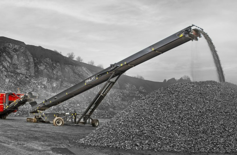 The new TR-80 Radial Conveyor can be integrated into static operations or as part of a mobile crushing and screening set up in a diverse range of applications.<br>IMAGE SOURCE: Finlay