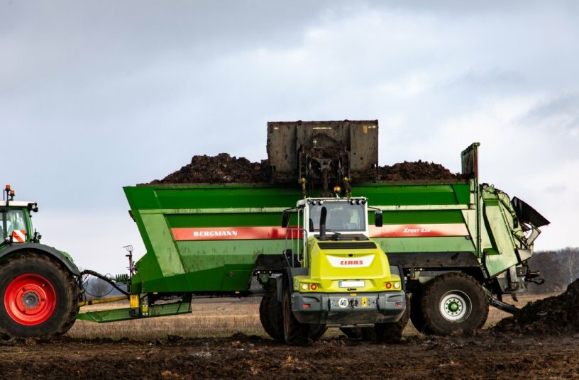 Practical cargo space length shown on the BERGMANN XPERT 6.34: three bucket widths fit side by side when loading<br>IMAGE SOURCE: Ludwig Bergmann GmbH