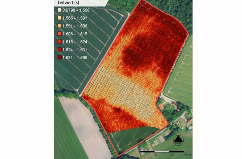 SoilDetect liefert die Bodenleitfähigkeitsmesswerte während der Überfahrt.<br>BILDQUELLE: AMAZONEN-WERKE H. DREYER SE & Co. KG