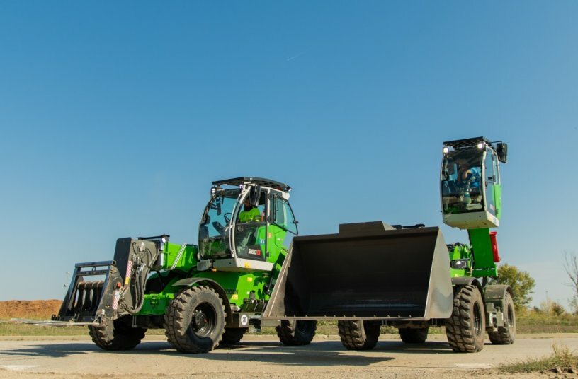 The LED lighting is positioned above the spreader unit. The round underride guard allows falling material to slide off.<br>IMAGE SOURCE: Ludwig Bergmann GmbH