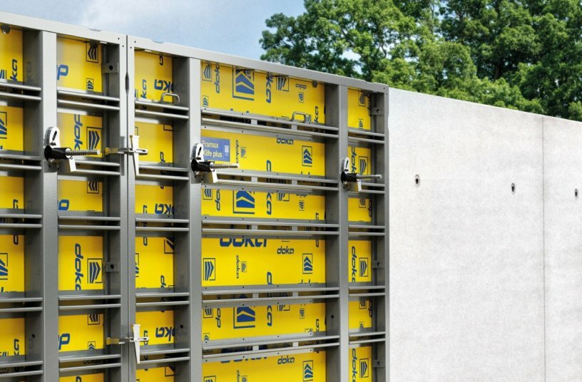 New products such as the Xlife top formwork sheet integrate recycled materials and are designed for multiple reuse on construction sites.<br>IMAGE SOURCE: Doka GmbH