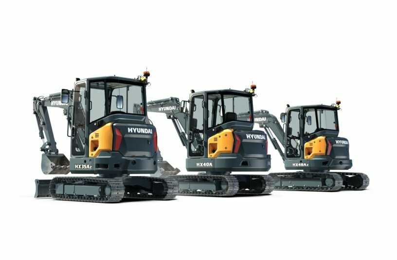 Hyundai Construction Equipment Americas has introduced three compact excavator models, the HX35AZ, the HX40A and the HX48AZ.<br>IMAGE SOURCE: Cooper Hong Inc.; Hyundai Construction Equipment Americas, Inc.