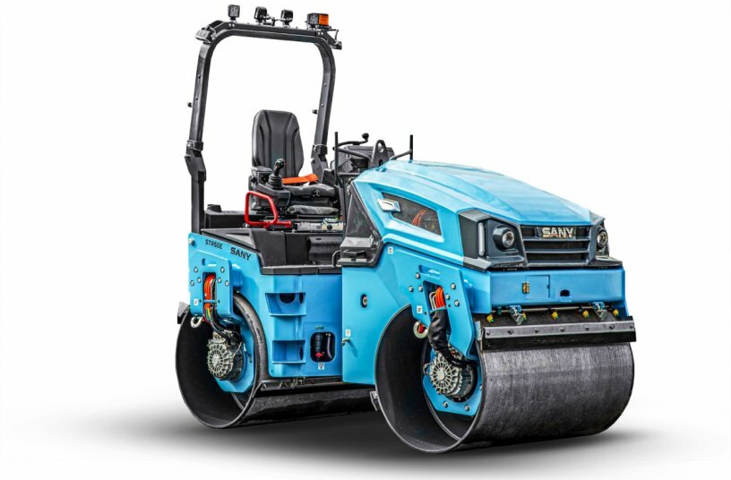 The SANY STR50 is the first electric roller in the 5-ton tandem roller segment.<br>IMAGE SOURCE: SANY Europe GmbH