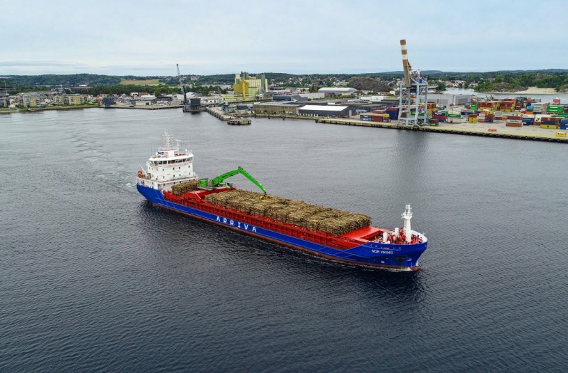 A durable, seawater-ressistant coating protects all components of the material handler from corrosion and ensures a long service life in harsh offshore conditions.<br>IMAGE SOURCE: SENNEBOGEN Maschinenfabrik GmbH