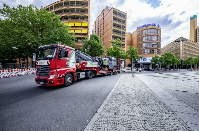 The Wirtgen milling machine is loaded up and ready to go to the next job in no time at all.<br>IMAGE SOURCE: WIRTGEN GROUP