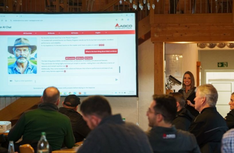 AI solutions are used throughout AGCO’s tech stack and around the crop cycle to reduce problem resolution time, summarize product opportunities, shorten time to market and more<br>IMAGE SOURCE: AGCO