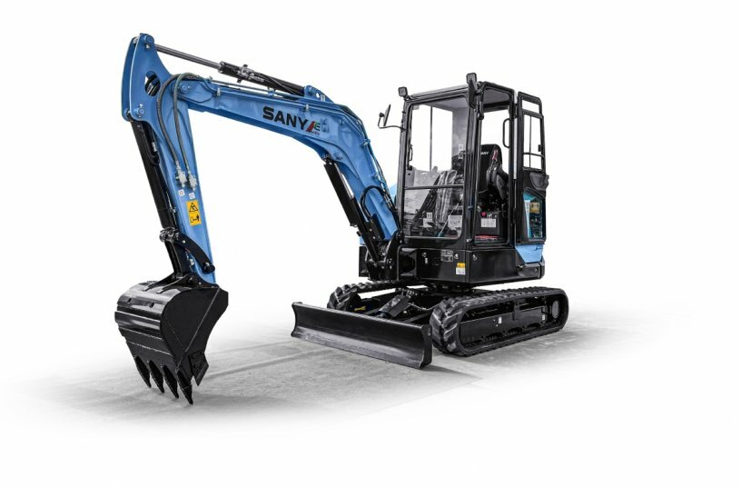 The new electric mini excavator SANY SY35E<br>IMAGE SOURCE: SANY